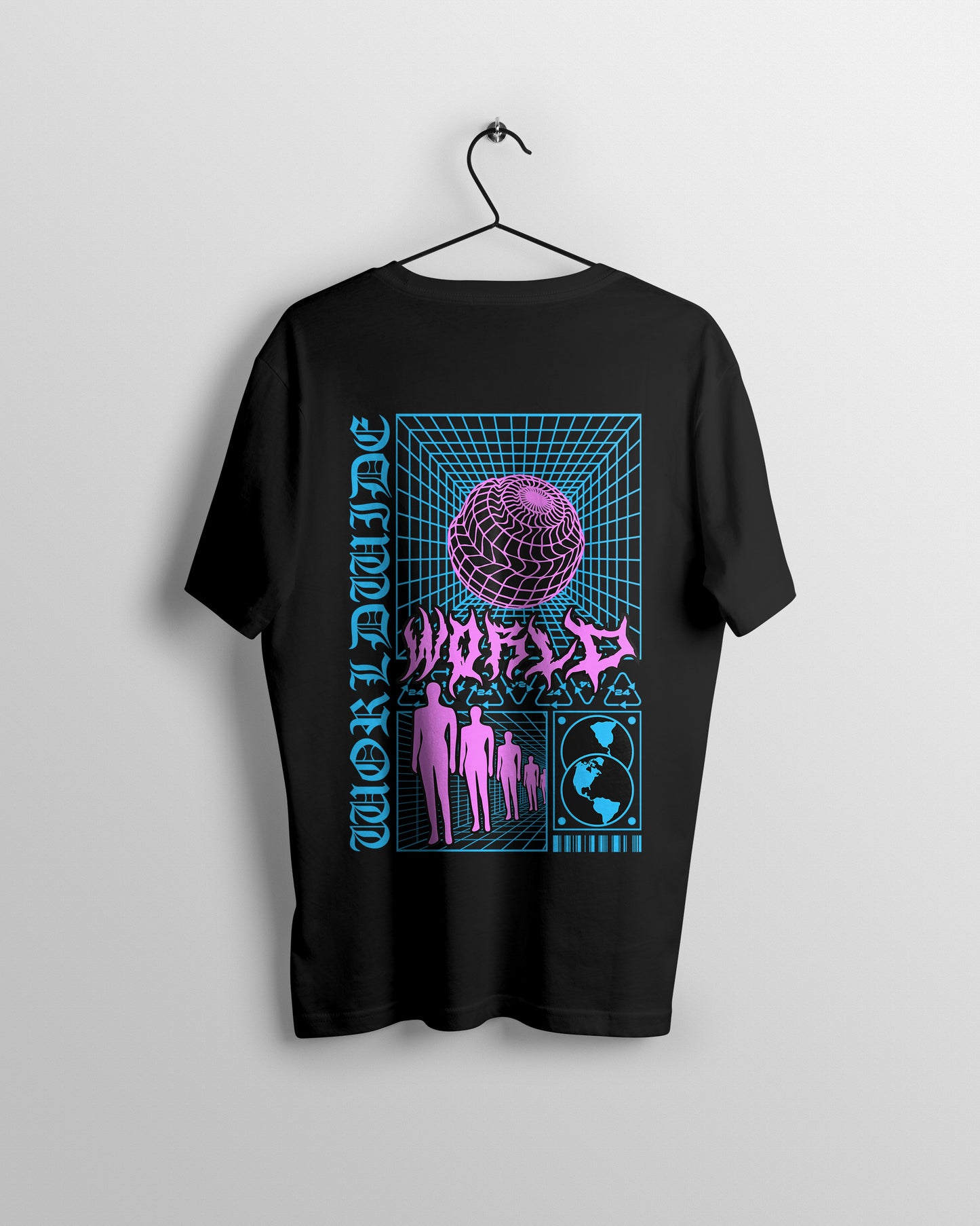 World Graphic Printed Unisex Oversized T-shirt D039
