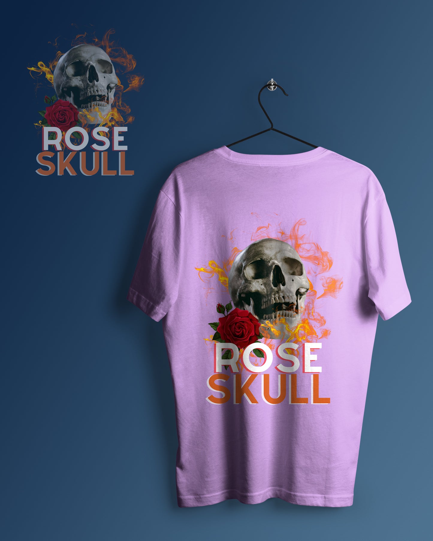 Rose Skull Graphic Printed Unisex Oversized T-shirt D090