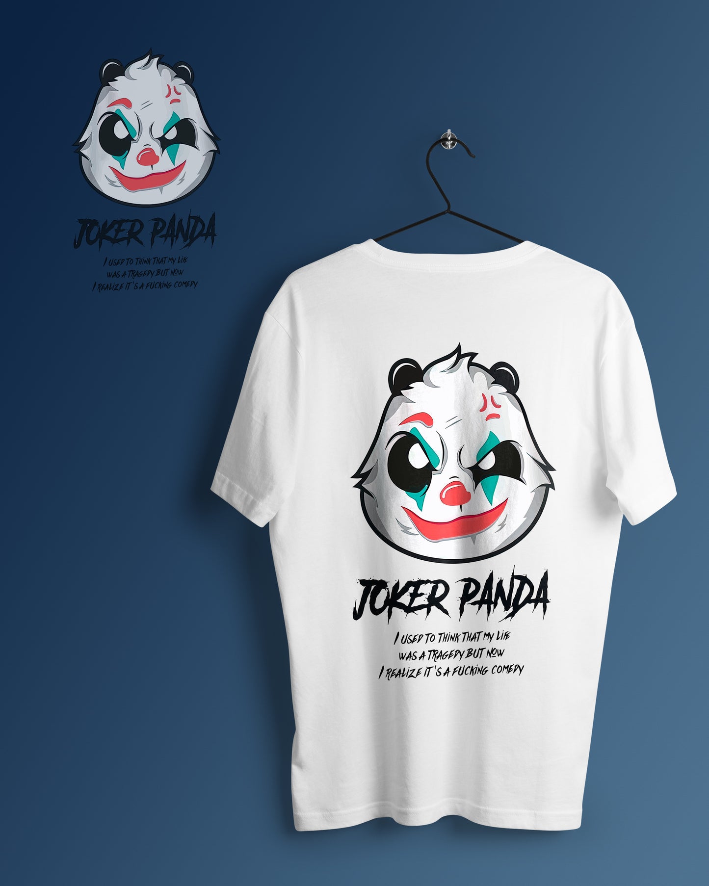 Joker Panda Graphic Printed Unisex Oversized T-shirt D124