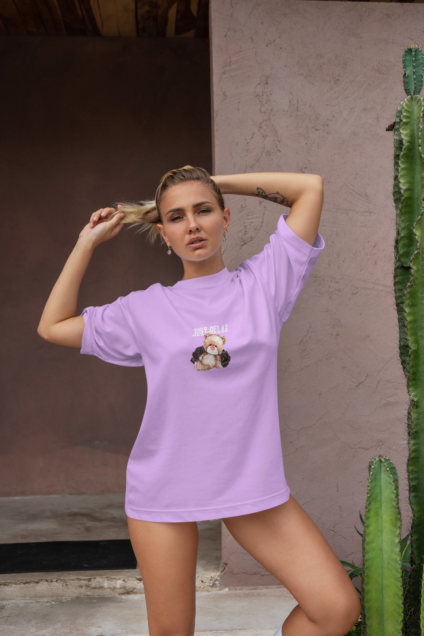 Just Relax Graphic Printed Unisex Oversized T-shirt D092