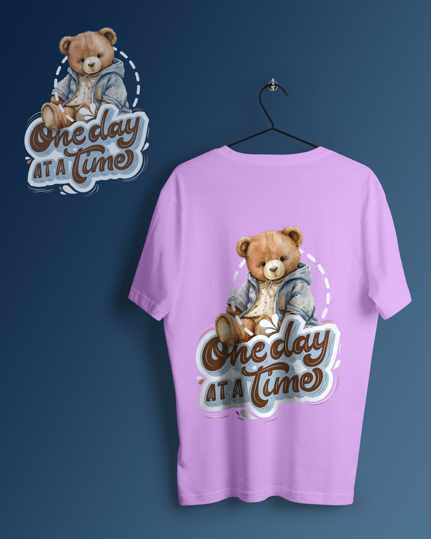 Teddy Graphic Printed Unisex Oversized T-shirt D093