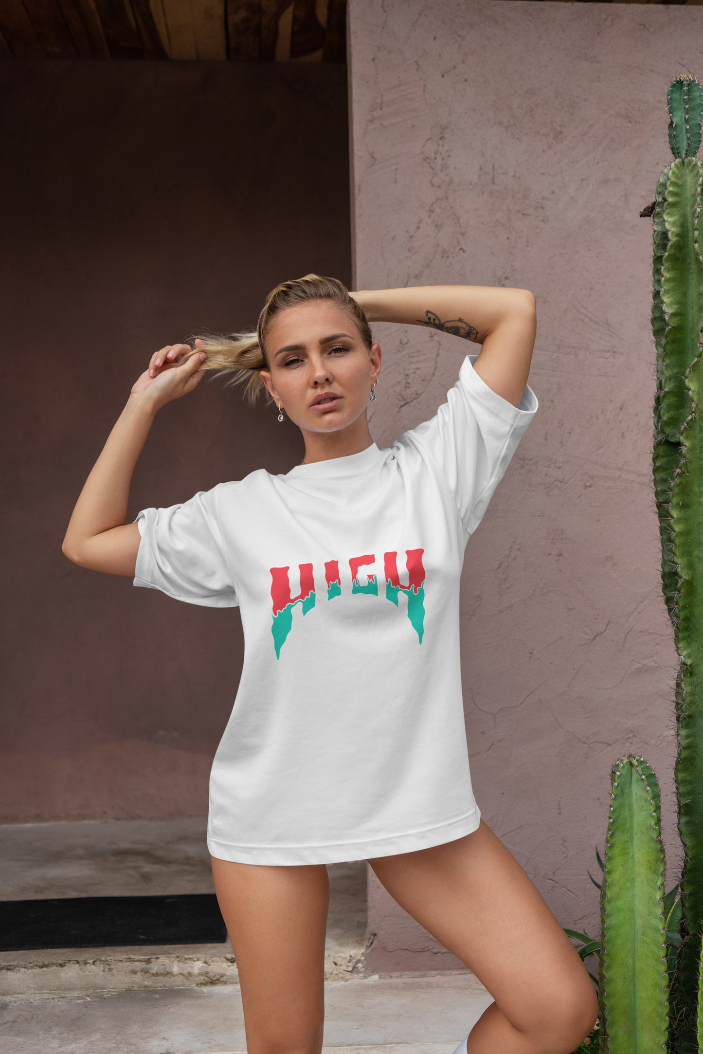 High Graphic Printed Unisex Oversized T-shirt D044
