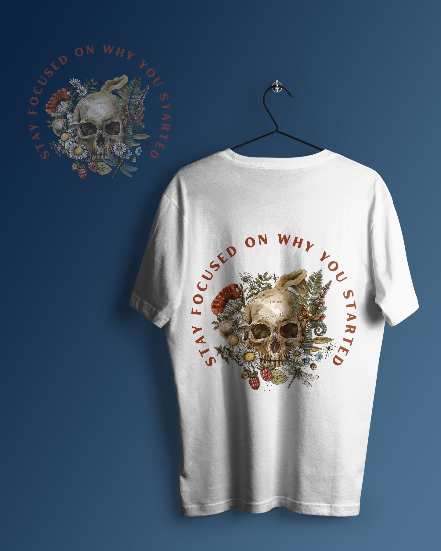 Rose Skull Graphic Printed Unisex Oversized T-shirt D089
