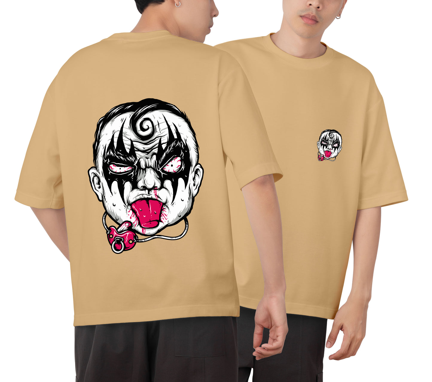 Face Graphic Printed Unisex Oversized T-shirt D062