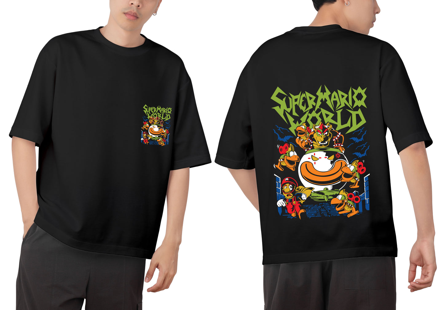 Super Mario World Graphic Printed Unisex Oversized T-shirt D016