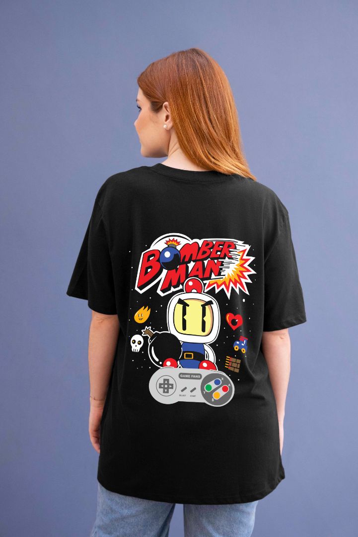 Bomber Man Graphic Printed Unisex Oversized T-shirt D004