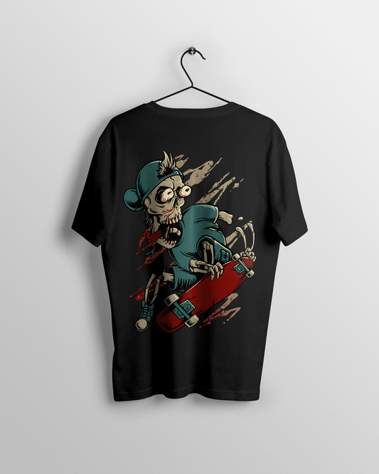 Skating Skull Graphic Printed  Unisex Oversized T-shirt D065