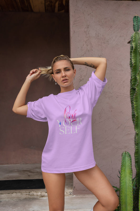 Love Your Self Graphic Printed  Unisex Oversized T-shirt D101