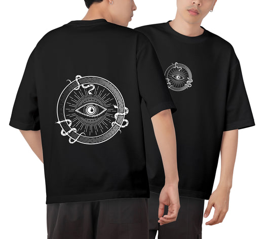 Eye Snake Graphic Printed  Unisex Oversized T-shirt D094