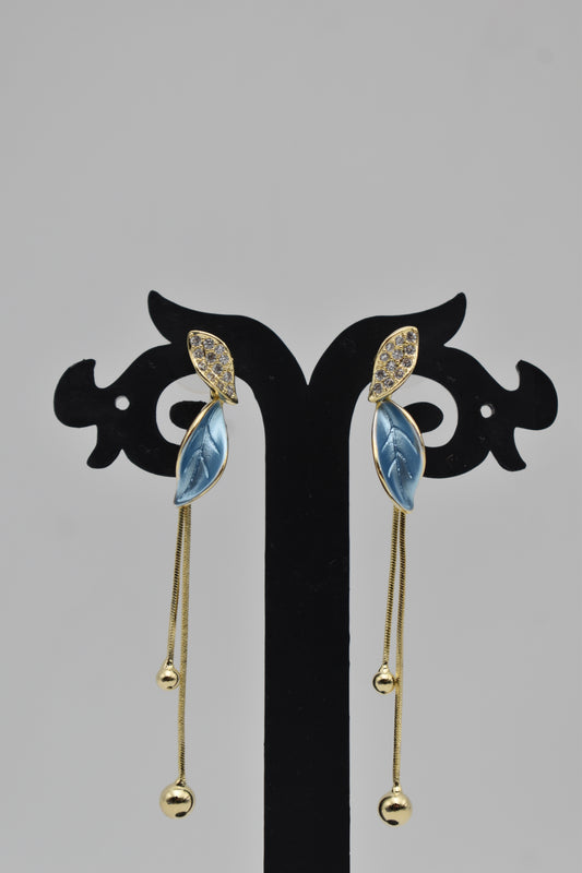 Blue Peacock Drop Earrings - Blue Earrings, Korean Hanging jewellery 15113